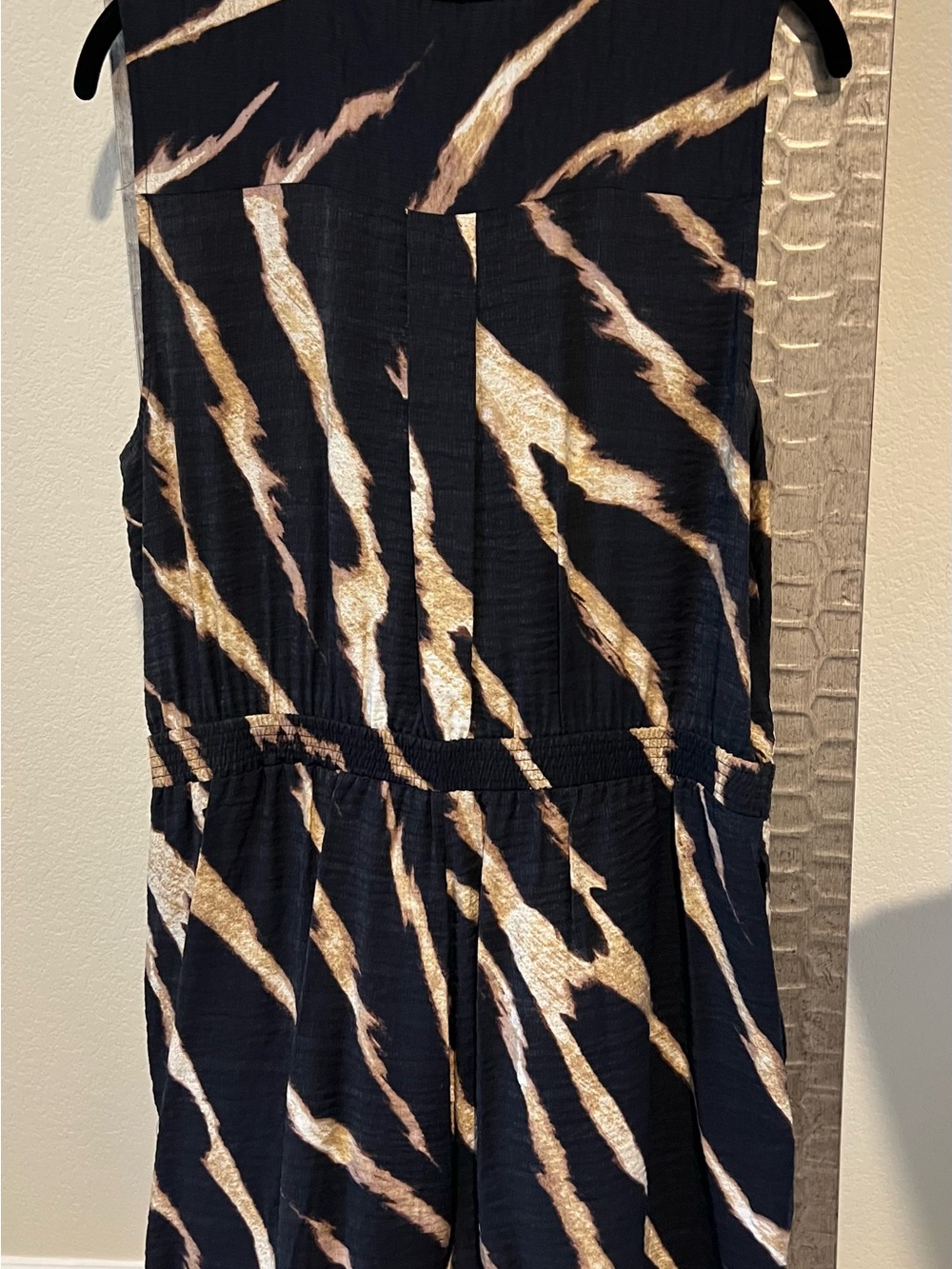 Simply Vera Vera Wang Black and Gold-Stripe Button Front Top